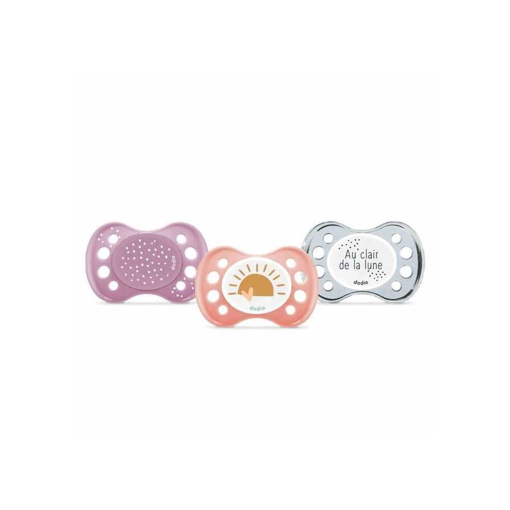DODIE PACIFIER Set of 3 Anatomical Day and Night Pacifiers 0-6 Months