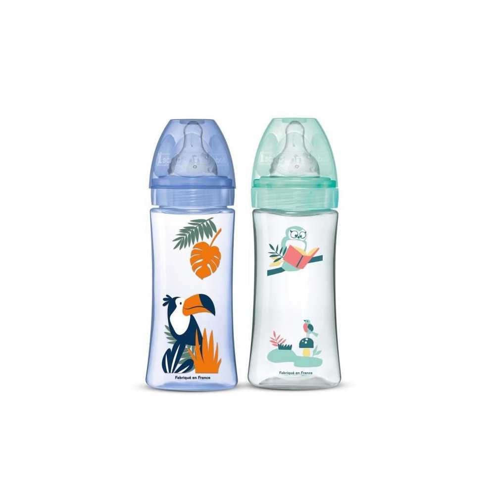 DODIE Lot of 2 anti-colic bottles Initiation + - 330ml - BLUE FIREFIGH