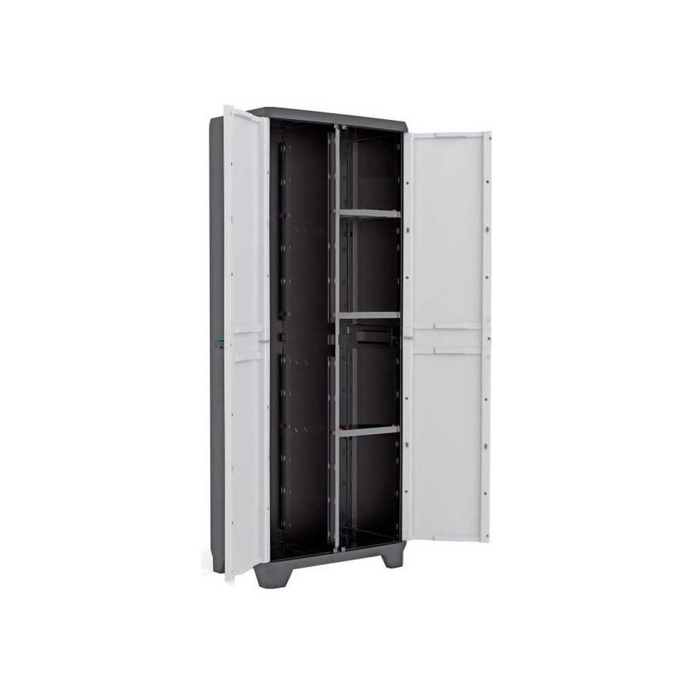 KIS Linear Utility Storage Cabinet - 68 x 39 x 173 cm - Black and Gray