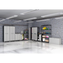 KIS Linear Utility Storage Cabinet - 68 x 39 x 173 cm - Black and Gray