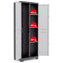 KIS Linear Utility Storage Cabinet - 68 x 39 x 173 cm - Black and Gray