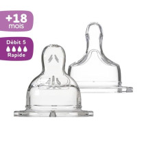 DODIE 2 Teat Sensation + flat wide neck +18 months silicone flow +18 m