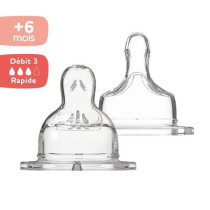 DODIE Wide Neck Flat Teat +6 Months Silicone