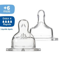 DODIE Teat Sensation + flat wide neck +6 months silicone flow 4 specia