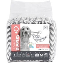 Dog Diapers - M PETS - DIAPERS Female L x10 - Waist size 32-52 cm - 8-