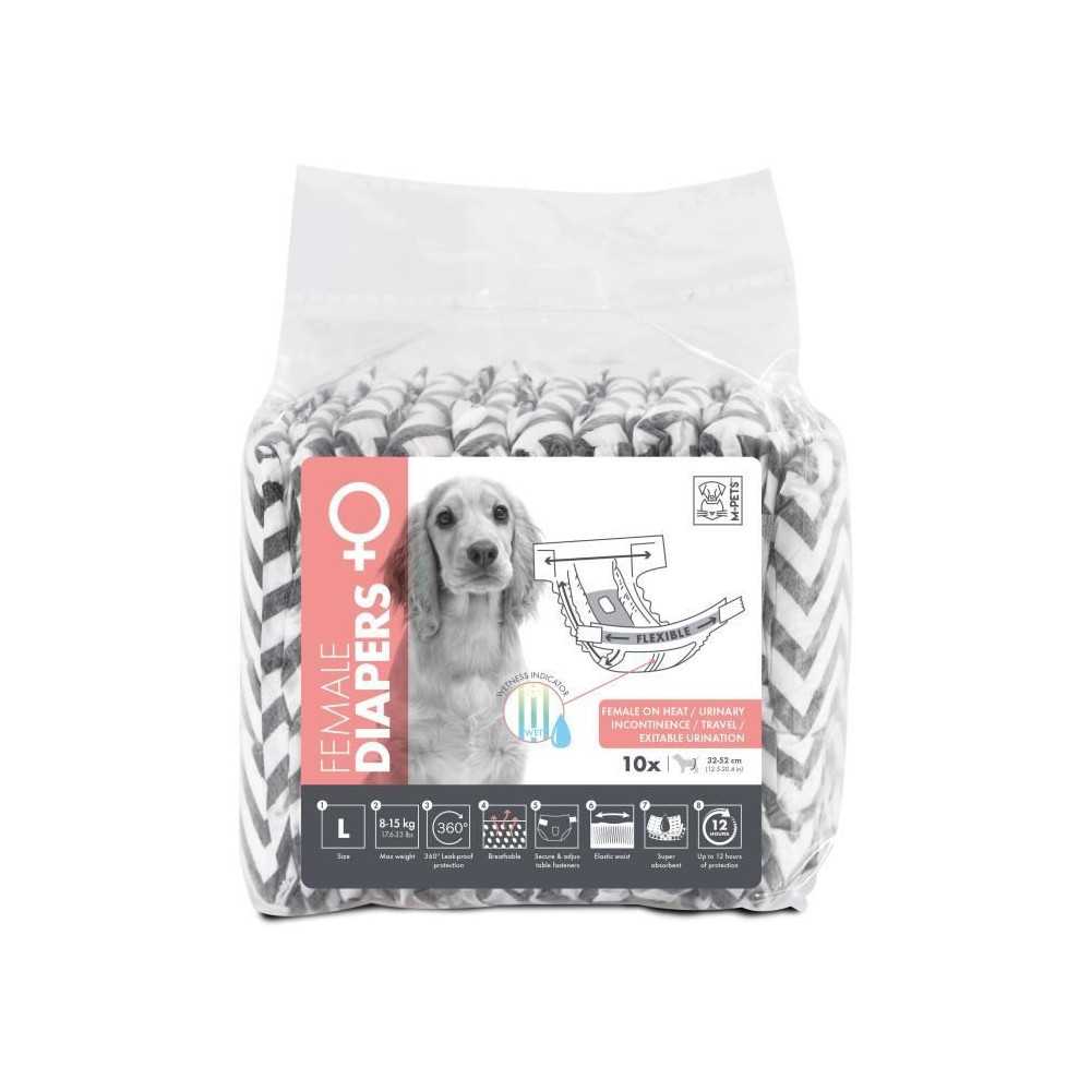 Dog Diapers - M PETS - DIAPERS Female L x10 - Waist size 32-52 cm - 8- Dog Diapers - M PETS - DIAPERS Female L x10 - Waist size 32-52 cm - 8-