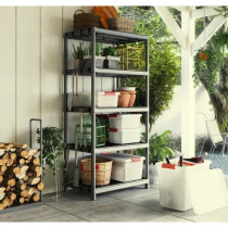 Keter | Etagere Plus X/5, Etageres, Noir, 90 x 60 x 187 cm