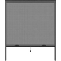 Moustiquaire de fenetre L125 x H145 cm en aluminium gris anthracite -
