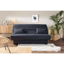 Banquette clic clac 3 places - Matelas 17 cm - Tissu gris anthracite -