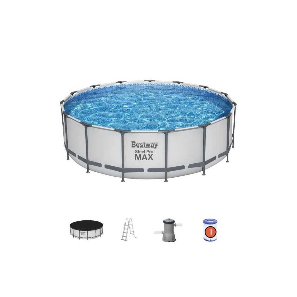 Kit Piscine hors sol tubulaire BESTWAY - Steel Pro Max - 457 x 122 cm