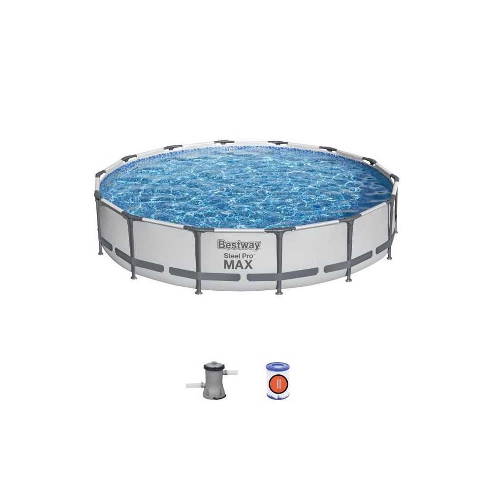 Kit Piscine hors sol tubulaire BESTWAY - Steel Pro Max - 427 x 84 cm -