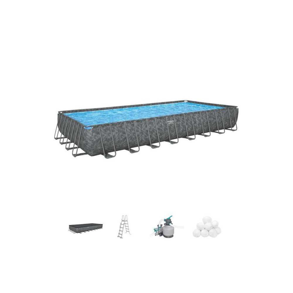 Kit piscine hors sol tubulaire BESTWAY - APX 365 - 956 x 488 x 132 cm