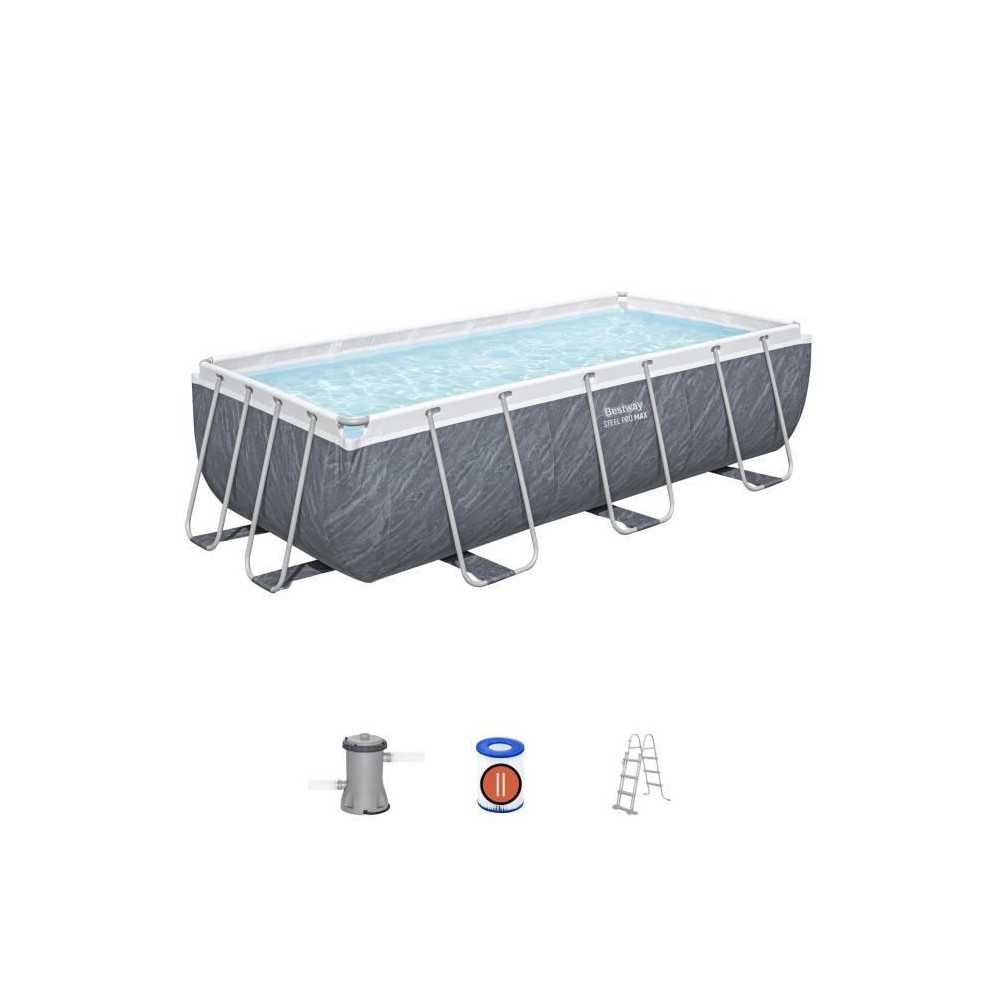 Kit Piscine hors sol tubulaire BESTWAY - Steel Pro Max - 404 x 201 x 1