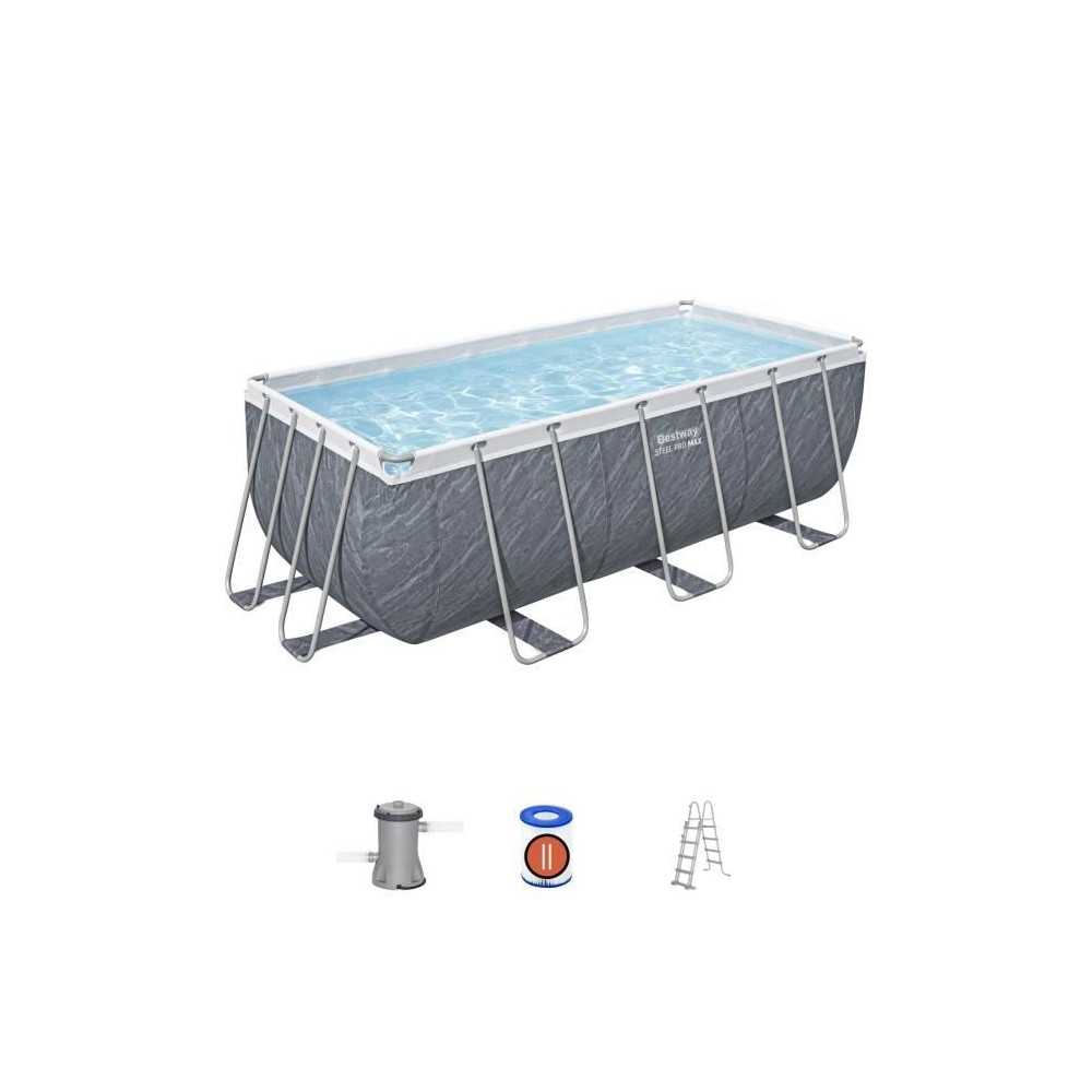 Kit Piscine hors sol tubulaire BESTWAY - Steel Pro Max - 412 x 201 x 1