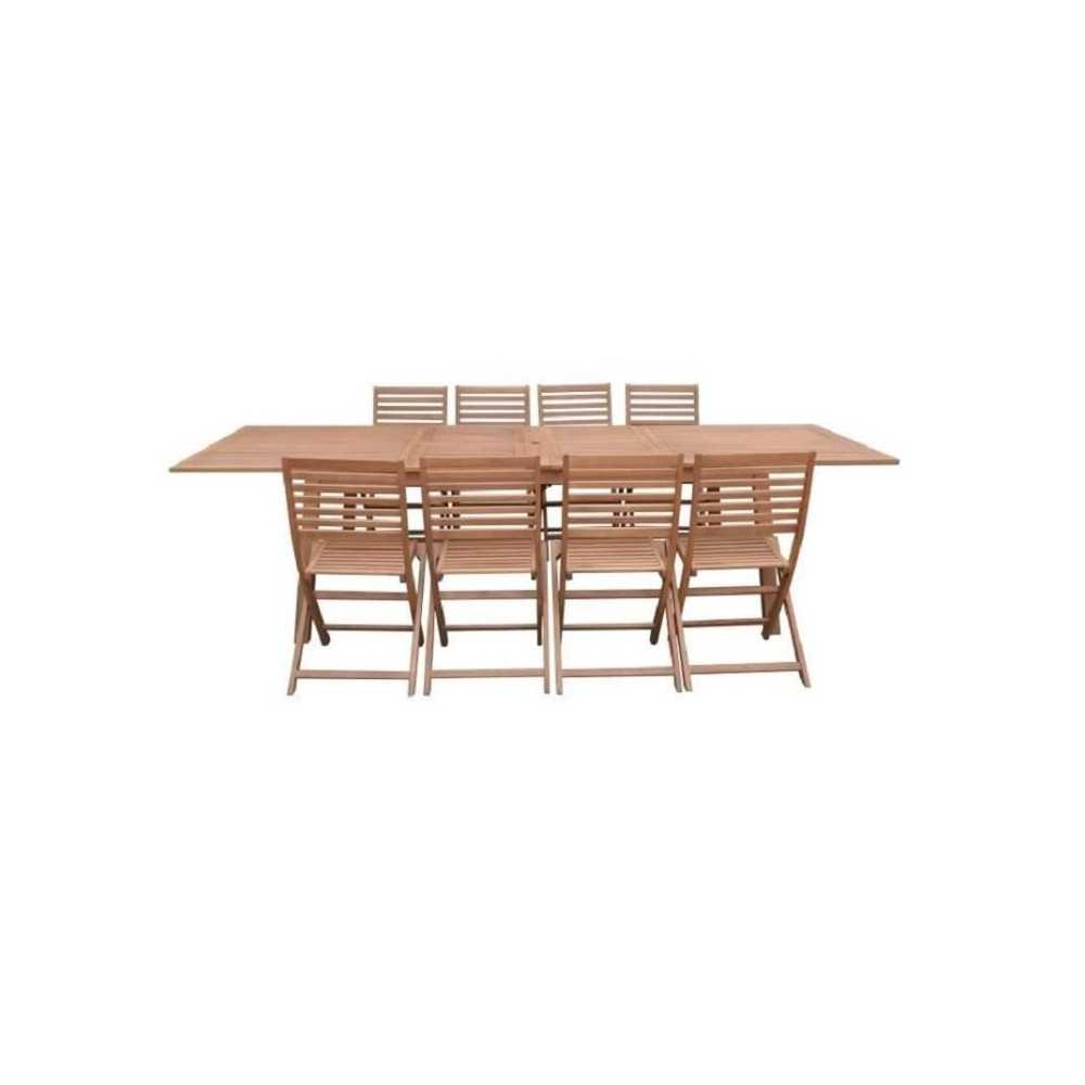 Ensemble repas de jardin 8 a 12 personnes - Table extensible 200/250/3