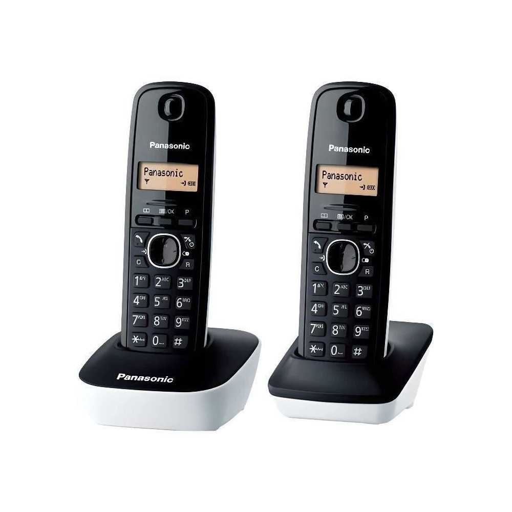 Panasonic KX-TG1612FRW Duo Cordless Telephone Answering Machine Black