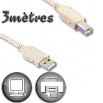 USB 2.0 A male / Type B male 3m cable