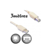 USB 2.0 A male / Type B male 3m cable