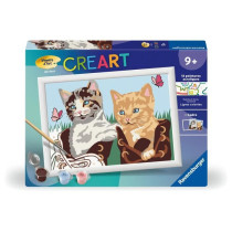 CreArt Kids 18x24cm, Numéro d'Art, Chatons et Chaussures, Kit de pein