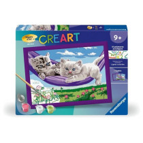 CreArt Kids 18x24cm Chatons dans le hamac, Kit de peinture par numéro