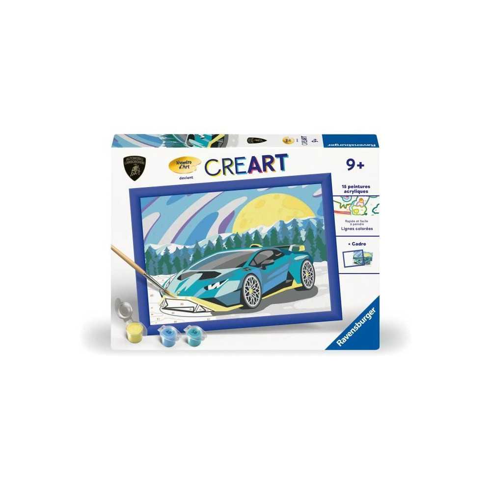 CreArt Kids 18x24cm Lamborghini, Kit de peinture par numéros Numéro