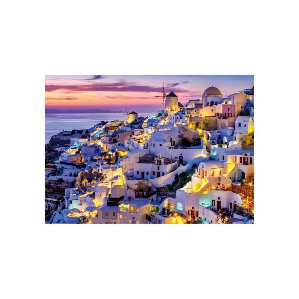 Puzzle 1500 pieces Coucher de soleil sur Santorin, Adultes et enfants