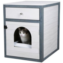 Armoire pour chat - KERBL - Ida - Blanc/bleu - 58x45x60cm