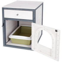 Armoire pour chat - KERBL - Ida - Blanc/bleu - 58x45x60cm