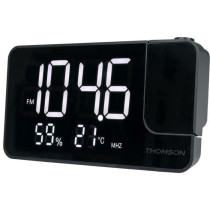 Projector clock radio - THOMSON - Black - FM radio, Temperature, Humid