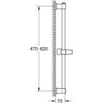 Shower bar - GROHE Vitalio Universal 27724001 - 60cm - Ø 22 mm - Adju