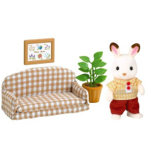SYLVANIAN FAMILIES 5013 Papa Rabbit Chocolate and Living Room