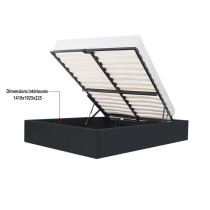 ECLIPSE Lit coffre adulte 140 x 190 cm - Simili Noir