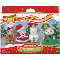 Doll - SYLVANIAN FAMILIES - The Christmas box - 4 articulated figurine