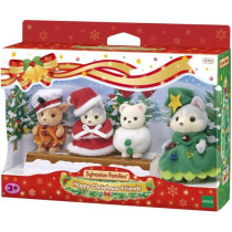 Doll - SYLVANIAN FAMILIES - The Christmas box - 4 articulated figurine