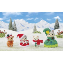 Doll - SYLVANIAN FAMILIES - The Christmas box - 4 articulated figurine