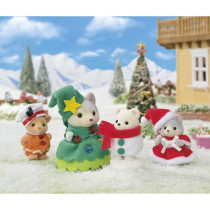 Doll - SYLVANIAN FAMILIES - The Christmas box - 4 articulated figurine