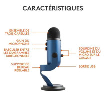 USB Microphone - Blue Yeti - For Recording, Streaming, Gaming, Podcast