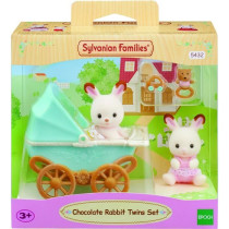 Sylvanian Families - 5432 - Chocolate Bunny Twins and Double Stroller
