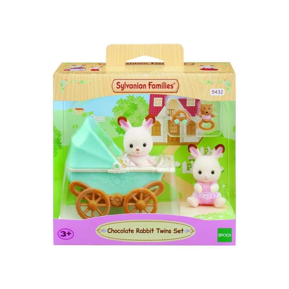 Sylvanian Families - 5432 - Chocolate Bunny Twins and Double Stroller