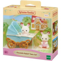 Sylvanian Families - 5432 - Chocolate Bunny Twins and Double Stroller