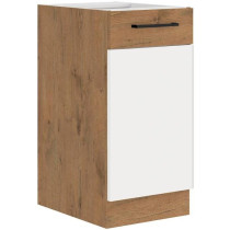 ROCK - Wall unit - Lancelot oak and glossy white melamine - 40 cm - 1