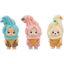 The trio of babies in glazed creme costumes - Sylvanian Families - 559