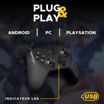 Gamer Controller - THE G-LAB - K-PAD HELIUM - Wired - PC & PS - Black
