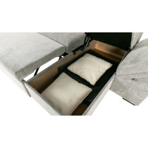 Canapé d'angle réversible - 4 places - CANDY - Tissu Gris clair - Co