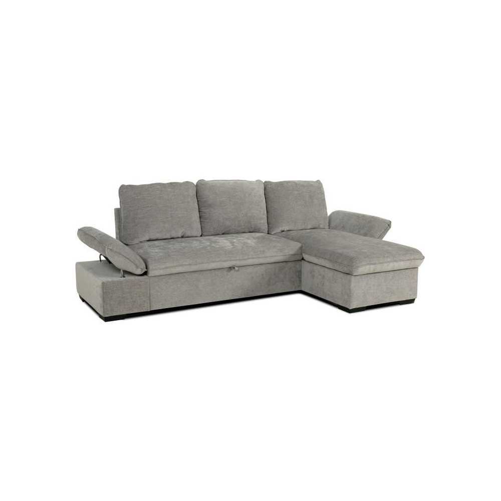 Canapé d'angle convertible réversible - 4 places - CANDY - Tissu Gri