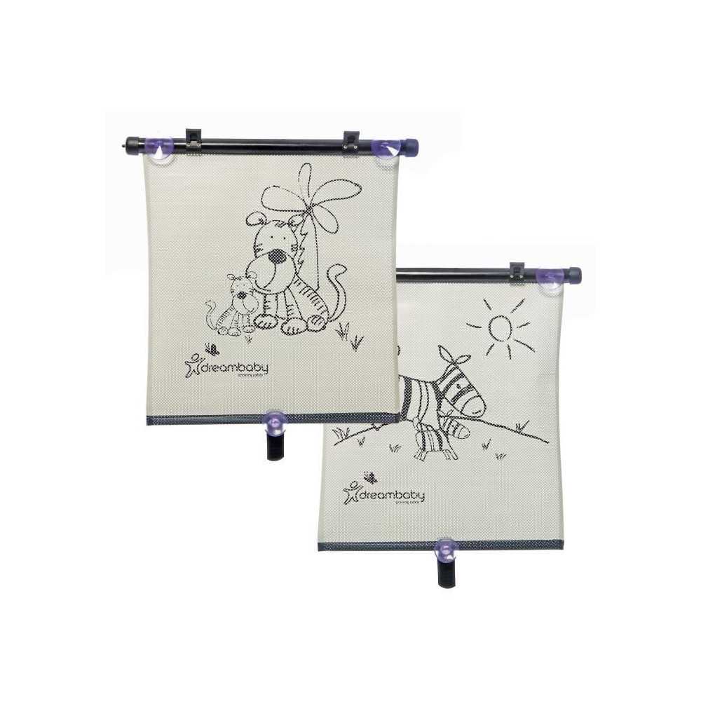 Store enrouleur de fenetre de voiture - DREAMBABY - Double face Zebra