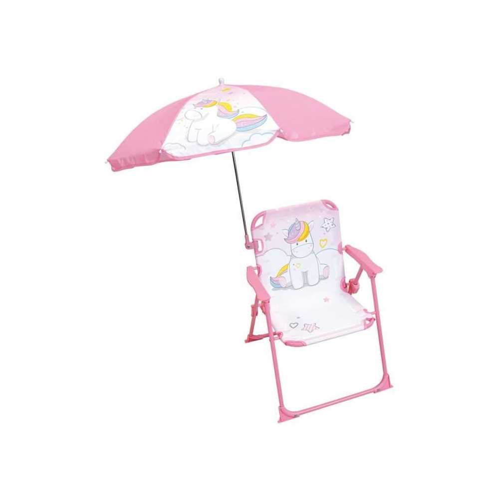 FUN HOUSE Unicorn Camping folding chair with parasol - H.38.5 x W.38.5
