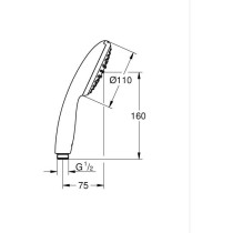 Shower head - GROHE Vitalio Start 110 27940001 - 1 Rain jet - Water sa