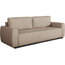 Canapé convertible - 3 places - PHARELL - Tissu Bouclette taupe - Cof