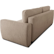 Canapé convertible - 3 places - PHARELL - Tissu Bouclette taupe - Cof